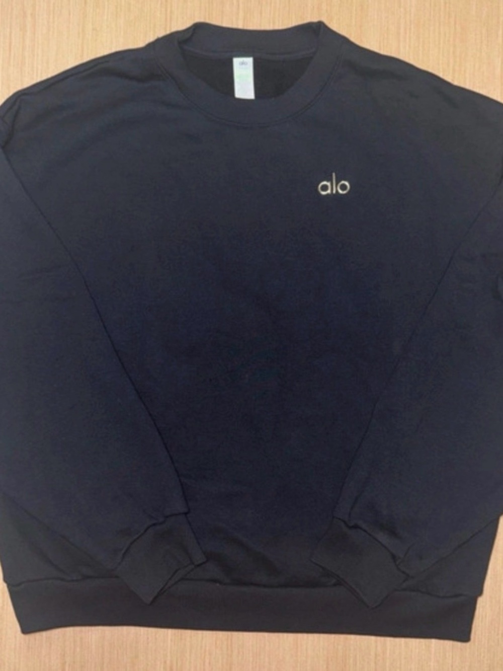 ALO Yoga Men's Crewneck Sweater in Black with Small Logo